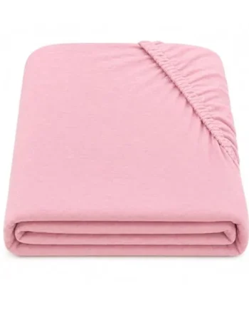 Dudu N Girlie Cotton Cot Bed Fitted Sheet, Toddler Bedding, Pink, 1 Pack | 140x70cm Fit, Fully Elasticated, Fits up to 15cm Deep, Breathable