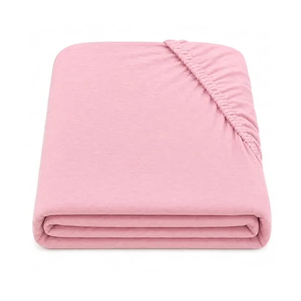 Dudu N Girlie Cotton Cot Bed Fitted Sheet, Toddler Bedding, Pink, 1 Pack | 140x70cm Fit, Fully Elasticated, Fits up to 15cm Deep, Breathable