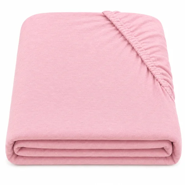 Dudu N Girlie Cotton Cot Bed Fitted Sheet, Toddler Bedding, Pink, 1 Pack | 140x70cm Fit, Fully Elasticated, Fits up to 15cm Deep, Breathable