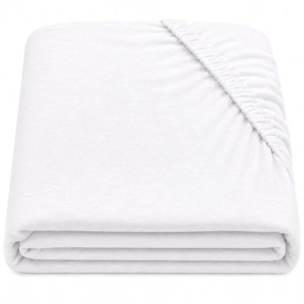 Dudu N Girlie Cotton Cot Bed Fitted Sheet, Toddler Bedding, White, 1 Pack | 140x70cm Fit, Fully Elasticated, Fits up to 15cm Deep, Breathable