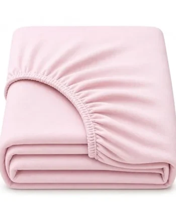 Dudu N Girlie Cotton Jersey Cot Bed Fitted Sheet, Pink, 140x70cm, 1 Pack | Fully Elasticated, Fits up to 15cm Deep Mattress, Breathable Fabric, Machine Washable