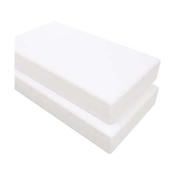 Dudu N Girlie Jersey Cotton Travel Cot Fitted Sheets, 2-Piece, White