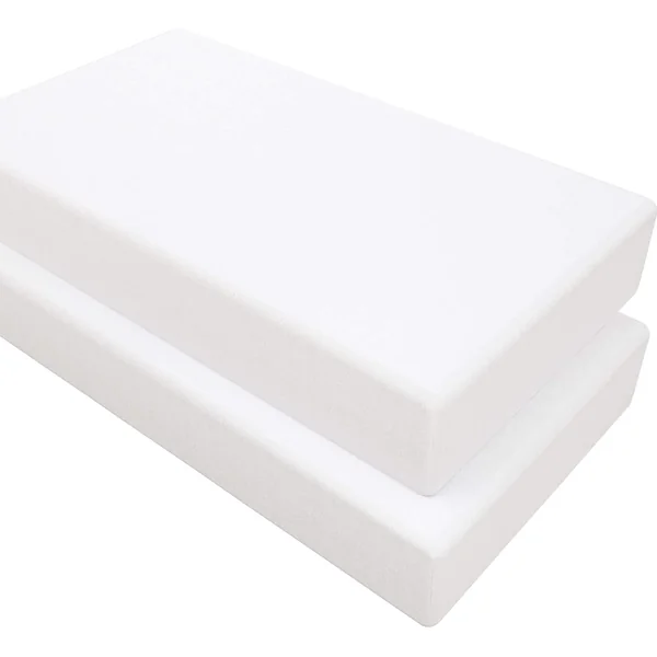Dudu N Girlie Jersey Cotton Travel Cot Fitted Sheets, 2-Piece, White