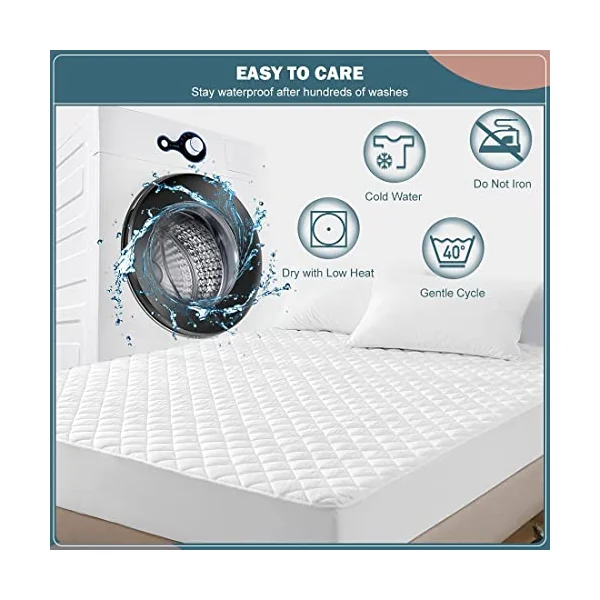 Dudu N Girlie Quilted Waterproof Cot Mattress Protector 120x60 cm - Quilted Fabric Hypoallergenic and Noiseless Fitted Sheet Cover - 100% Waterproof Mattress Protector Cot Mattress Topper.