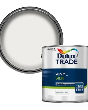 Dulux Trade Pure brilliant white Silk Wall & ceiling Emulsion paint, 2.5L
