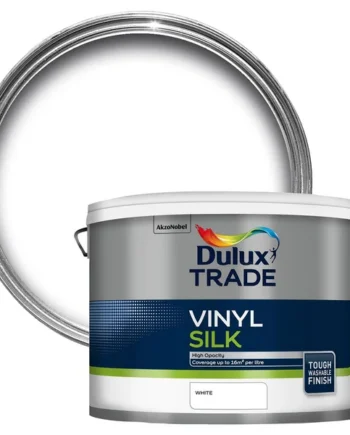Dulux Trade White Silk Wall & ceiling Emulsion paint, 10L