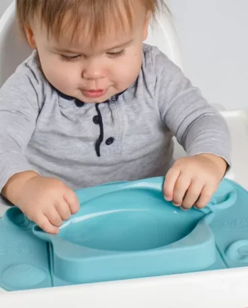 EasyTots EasyMat MiniMax Open Suction Weaning Plate in Teal