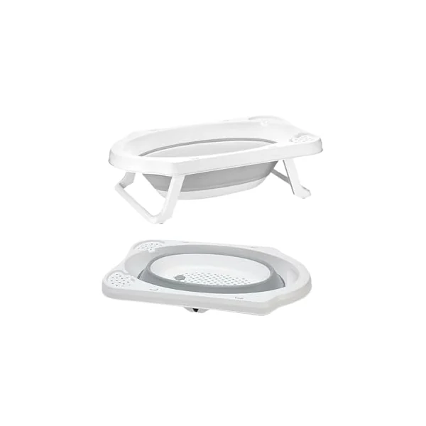 ebebek baby plus Foldable Bathtub Set 3 Pcs | Baby Bath Set Foldable Bathtub with Buckets | Non-Slip Support Leg, Collapsible Tub for Toddler Baby Kids Bathing Set