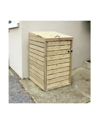 eDecks Deluxe Slatted Outdoor Garden Yard Wooden Timber Single Wheelie Bin Store Storage for 1 Bin 1350mm x 800mm x 945mm