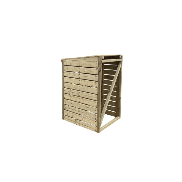 eDecks Deluxe Slatted Outdoor Garden Yard Wooden Timber Single Wheelie Bin Store Storage for 1 Bin 1350mm x 800mm x 945mm