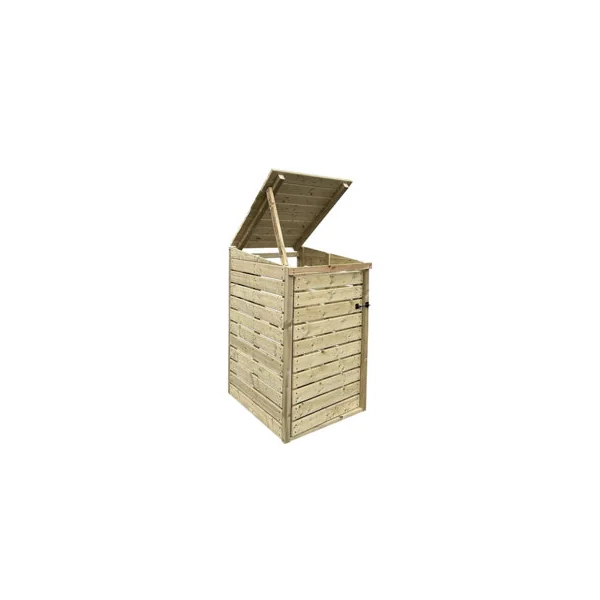 eDecks Deluxe Slatted Outdoor Garden Yard Wooden Timber Single Wheelie Bin Store Storage for 1 Bin 1350mm x 800mm x 945mm