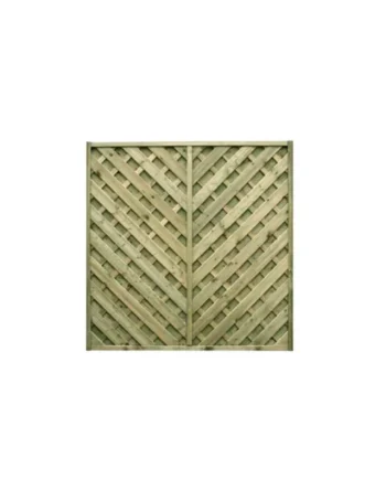 eDecks Elite St Cyprien Fence Panels 1.8m x 1.8m Planed Pale Green Timber Pressure Treated Chevron Garden Fencing - Pack of 9