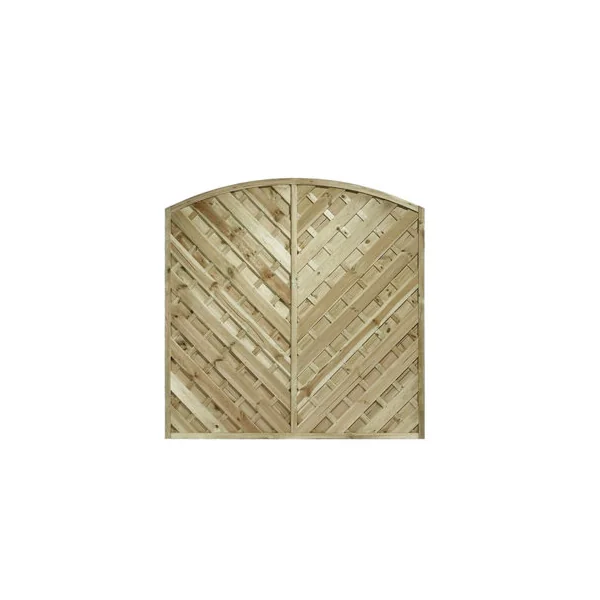 eDecks Elite St Lunairs Fence Panels 1.8m x 1.8m Planed Pale Green Timber Pressure Treated Chevron Garden Fencing - Pack of 7