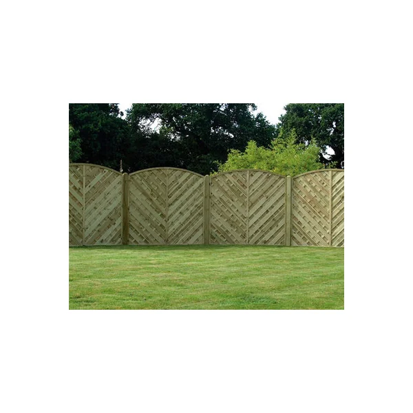 eDecks Elite St Lunairs Fence Panels 1.8m x 1.8m Planed Pale Green Timber Pressure Treated Chevron Garden Fencing - Pack of 7