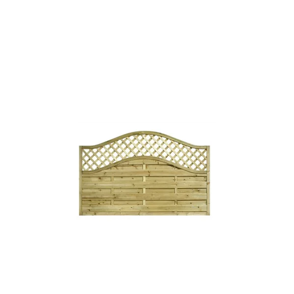 eDecks Elite St Meloir Fence Panels 1.8m x 1.2m Planed Pale Green Timber Pressure Treated Decorative Garden Fencing - Pack of 6