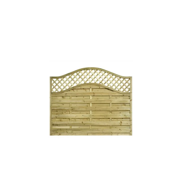 eDecks Elite St Meloir Fence Panels 1.8m x 1.5m Planed Pale Green Timber Pressure Treated Decorative Garden Fencing - Pack of 8