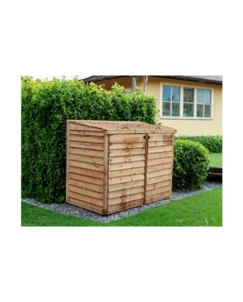eDecks Outdoor Garden Yard Wooden Timber Double Wheelie Bin Store Storage for 2 Bins 1350mm x 1645mm x 945mm