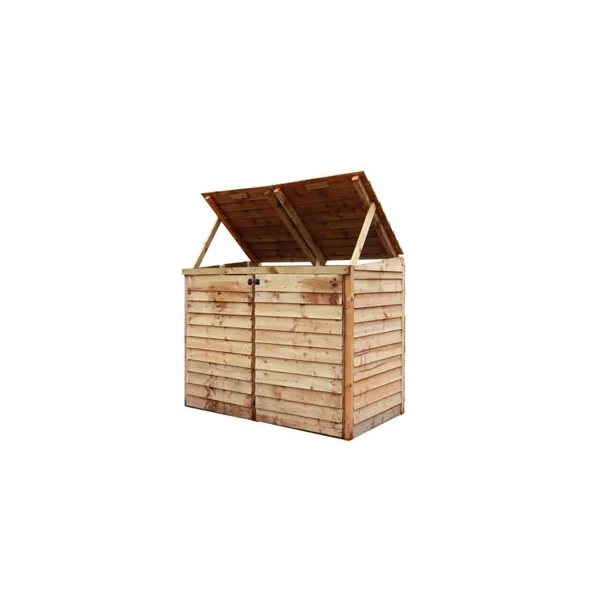 eDecks Outdoor Garden Yard Wooden Timber Double Wheelie Bin Store Storage for 2 Bins 1350mm x 1645mm x 945mm