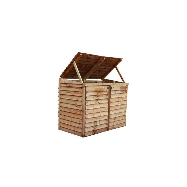 eDecks Outdoor Garden Yard Wooden Timber Double Wheelie Bin Store Storage for 2 Bins 1350mm x 1645mm x 945mm
