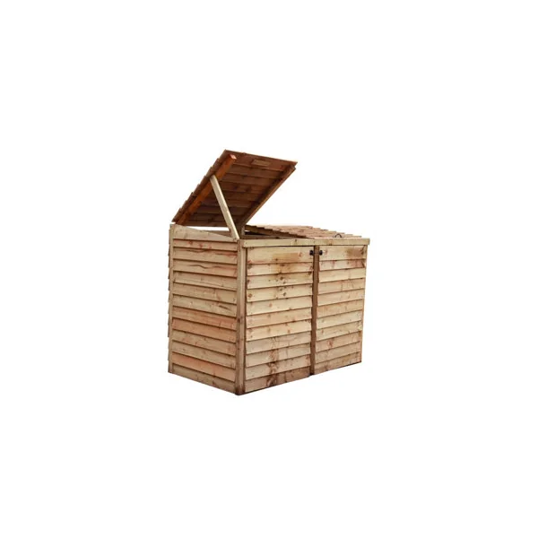eDecks Outdoor Garden Yard Wooden Timber Double Wheelie Bin Store Storage for 2 Bins 1350mm x 1645mm x 945mm