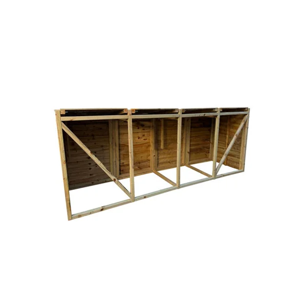 eDecks Outdoor Garden Yard Wooden Timber Quad Wheelie Bin Store Storage for 4 Bins 1350mm x 3290mm x 945mm