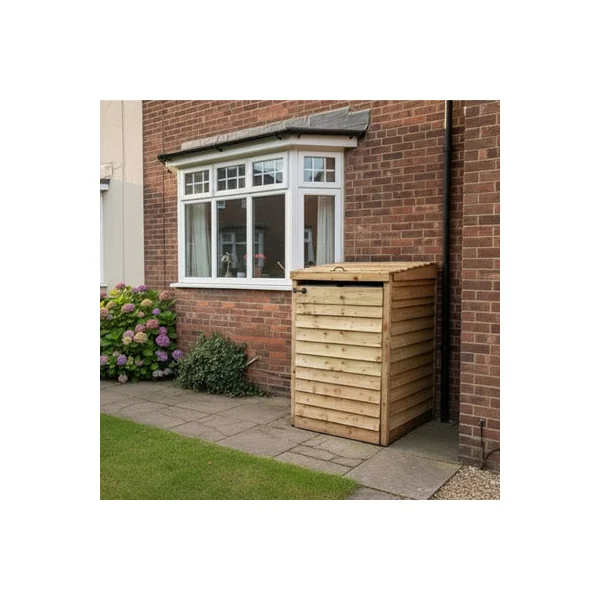 eDecks Outdoor Garden Yard Wooden Timber Single Wheelie Bin Store Storage for 1 Bin 1350mm x 800mm x 945mm