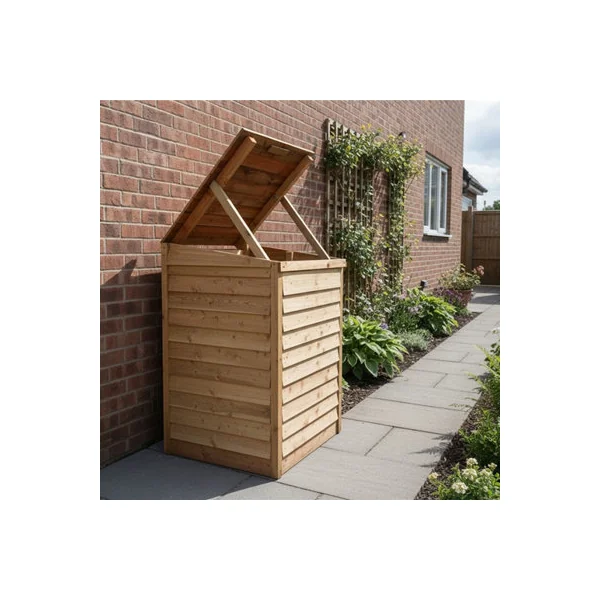 eDecks Outdoor Garden Yard Wooden Timber Single Wheelie Bin Store Storage for 1 Bin 1350mm x 800mm x 945mm
