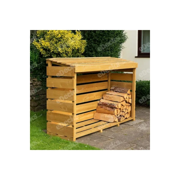 eDecks Outdoor Wooden Garden Firewood Log Store Storage Slatted Pressure Treated Timber 1800mm x 600mm