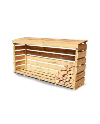 eDecks Outdoor Wooden Garden Firewood Log Store Storage Slatted Pressure Treated Timber 2400mm x 600mm