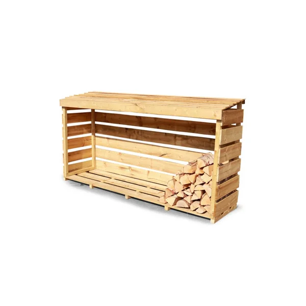 eDecks Outdoor Wooden Garden Firewood Log Store Storage Slatted Pressure Treated Timber 2400mm x 600mm
