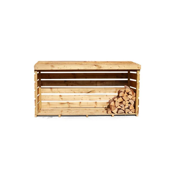 eDecks Outdoor Wooden Garden Firewood Log Store Storage Slatted Pressure Treated Timber 2400mm x 600mm