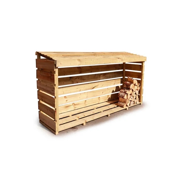 eDecks Outdoor Wooden Garden Firewood Log Store Storage Slatted Pressure Treated Timber 2400mm x 600mm