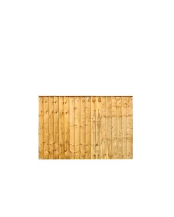 eDecks Vertilap Fence Panels 6ft x 4ft Featheredge Pressure Treated Timber Heavy Duty Slatted Outdoor Garden Fencing - Pack of 5