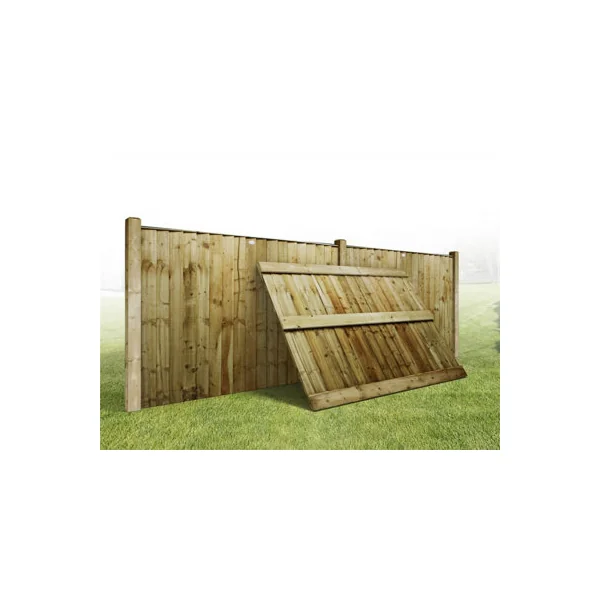 eDecks Vertilap Fence Panels 6ft x 4ft Featheredge Pressure Treated Timber Heavy Duty Slatted Outdoor Garden Fencing - Pack of 8