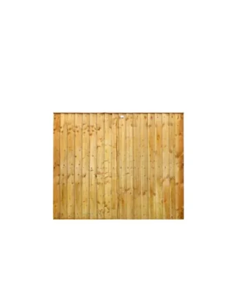 eDecks Vertilap Fence Panels 6ft x 5ft Featheredge Pressure Treated Timber Heavy Duty Slatted Outdoor Garden Fencing - Pack of 10