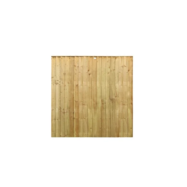 eDecks Vertilap Fence Panels 6ft x 6ft Featheredge Pressure Treated Timber Heavy Duty Slatted Outdoor Garden Fencing - Pack of 6