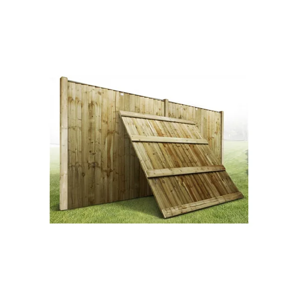 eDecks Vertilap Fence Panels 6ft x 6ft Featheredge Pressure Treated Timber Heavy Duty Slatted Outdoor Garden Fencing - Pack of 6