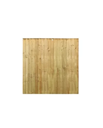 eDecks Vertilap Fence Panels 6ft x 6ft Featheredge Pressure Treated Timber Heavy Duty Slatted Outdoor Garden Fencing - Pack of 7
