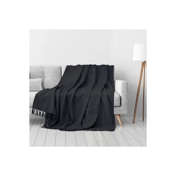 EHC Waffle Cotton Woven Super Giant Sofa Throw, Up to 4 Seater Sofa/ Super King Size Bed 250 x 380 cm, Dark Grey