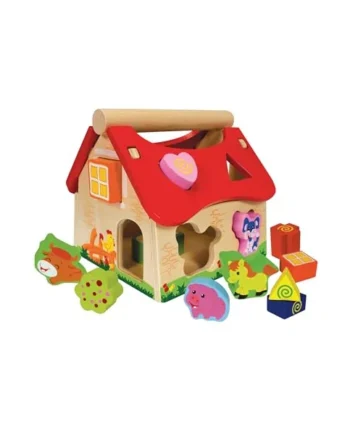 Eichhorn 100002098 Colourful Farmhouse Baby Toy Quality Wooden Sorter Comes with 15 Cute Shapes | for Ages 1 Plus,100002098