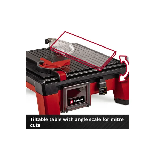 Einhell Cordless Tile Cutter 115mm 18V Power X-Change Adjustable Angle Stop And Table Tilt TE-TC 18/115 Li-Solo - Body Only