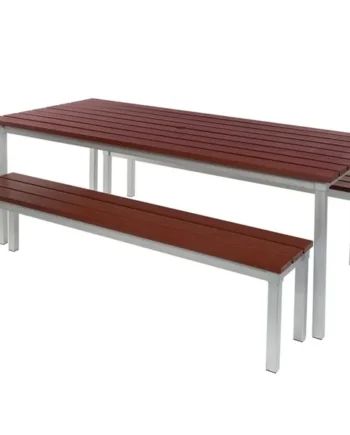 Enviro Outdoor Rectangular Table with Two Benches