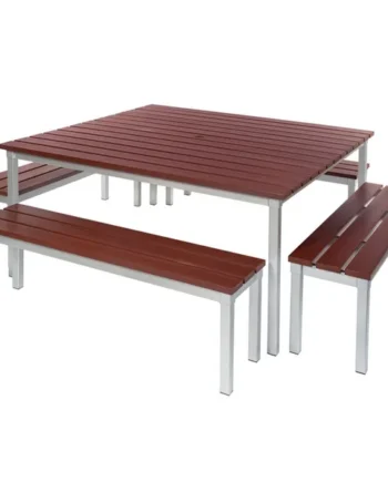 Enviro Outdoor Square Table with Four Benches