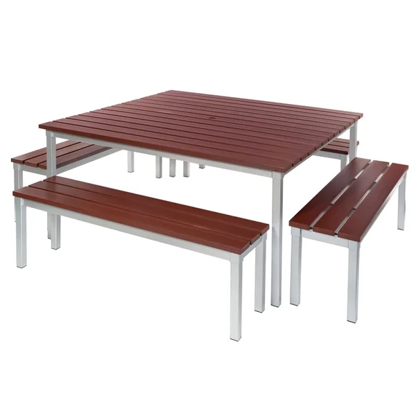 Enviro Outdoor Square Table with Four Benches