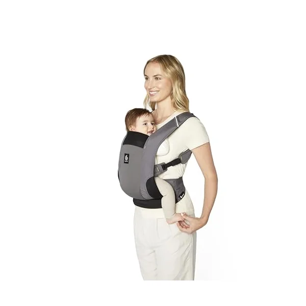 Ergobaby Away Baby Carrier, Travel Carrier for Babies and Toddlers (5.4-15.9 kg), 2-Position Carrier, Back Carrier, Baby Carrier, Graphite Grey