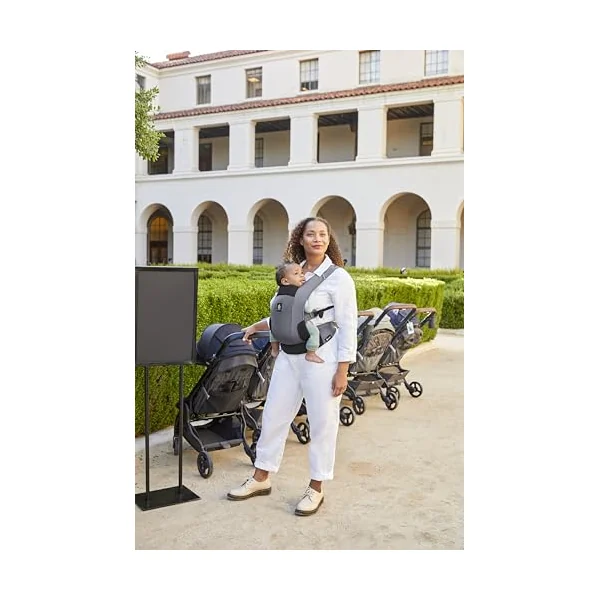 Ergobaby Away Baby Carrier, Travel Carrier for Babies and Toddlers (5.4-15.9 kg), 2-Position Carrier, Back Carrier, Baby Carrier, Graphite Grey
