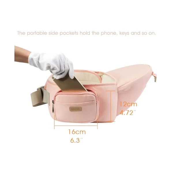 Ergonomic Baby Carrier with Hip Seat, 360° Positions, Soft and Breathable, All Seasons, for Newborns and Toddlers, Hiking Shopping Travelling