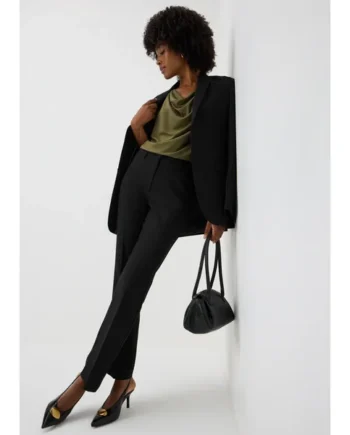 Et Vous Black Straight Fit Trousers (Short)