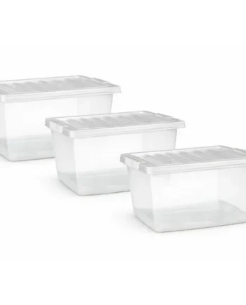 Everyday Essentials 20L Clear Storage Boxes 3 Pack