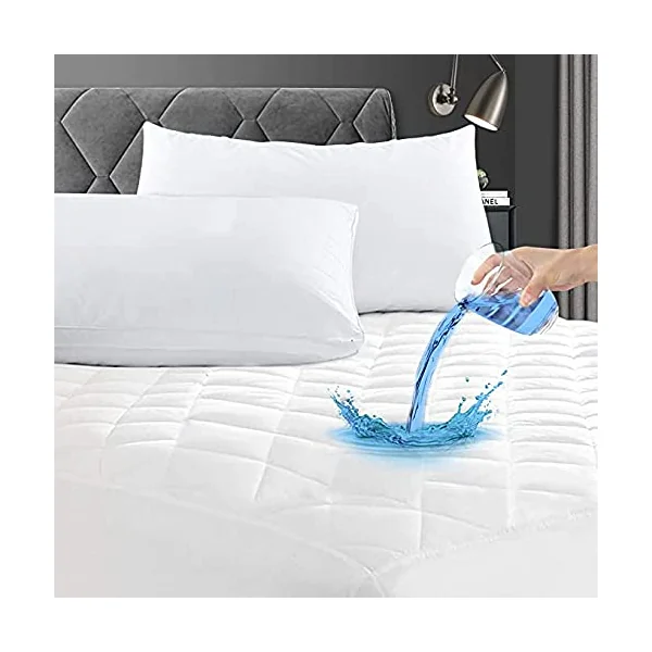 Extra Deep Quilted Waterproof Mattress Protector Fitted Bed Cover Breathable Hypoallergenic Ultra Soft Non Noisy (Super King)
